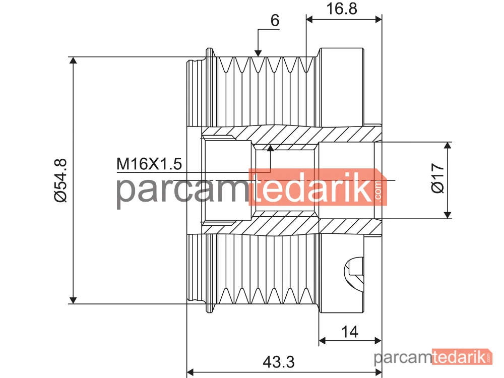 VALEO 588023 | Alternatör Kasnağı — Renault Clio II, Renault Kangoo, Renault Kangoo Express